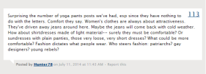 "Comfort they say. Women's clothes are always about attractiveness..." - Hunter78