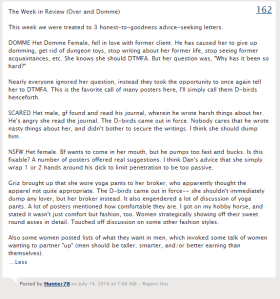 "I got on my hobby horse, and stated it wasn't just comfort but fashion, too. Women strategically showing off their sweet round asses in detail." - Hunter78, and his stupid hobby
