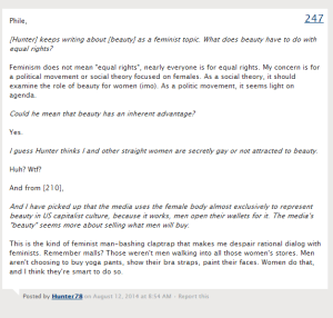 "This is the kind of feminist man-bashing claptrap that makes me despair rational dialog with feminists. Remember malls?"