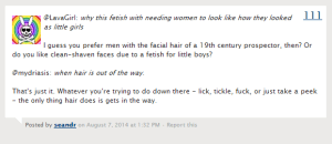 "The only thing hair does is get in the way."