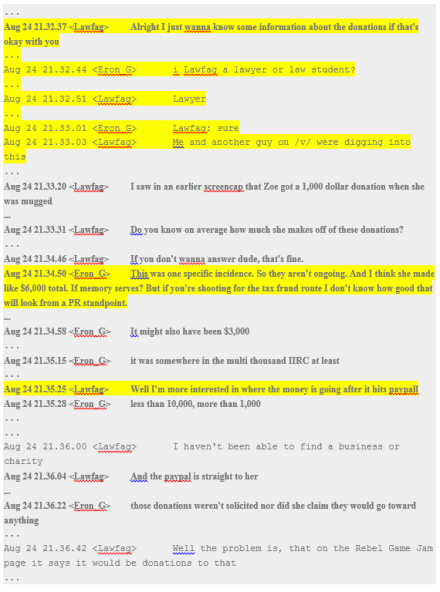 "But if you're shooting for the tax fraud route I don't know how good that will look from a PR standpoint." - Eron Gjoni