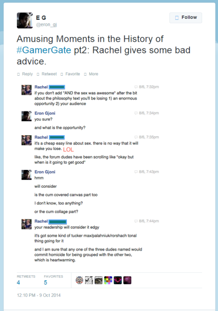 Here is is with his friend Rachel, dicussing how to make the post entertaining.