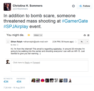 The alleged threat. (Source: CH Sommers)